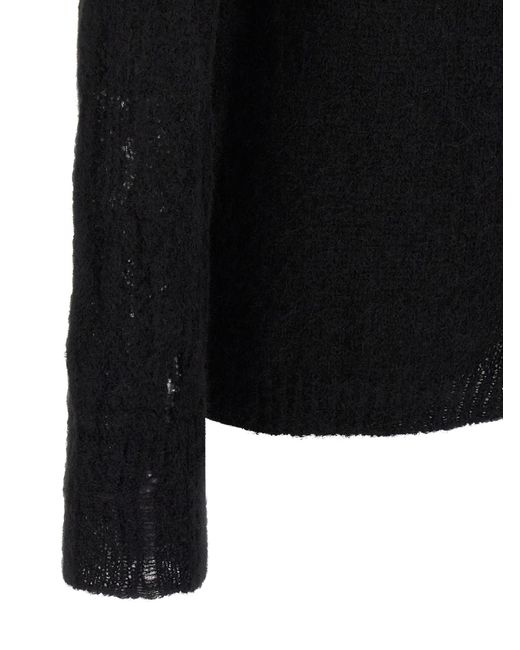 Thom Krom Black Crew-Neck Long-Sleeve Sweater for men