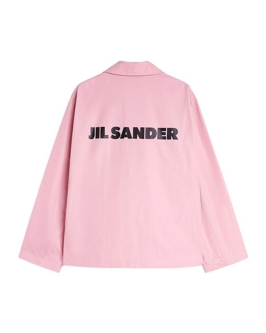 Jil Sander Pink Button Logo Shirt Jacket for men