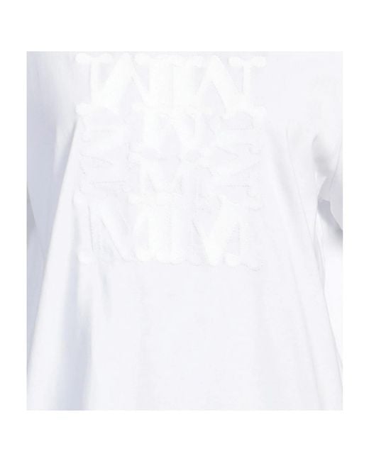 Max Mara White Solid Color T-Shirt