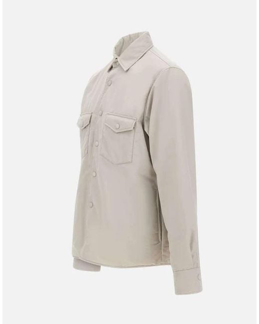 Eleventy White Snap-Button Shirt Jacket for men