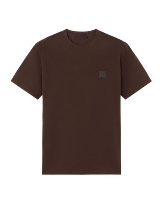 Stone Island Brown Logo Patch Crewneck T-Shirt for men