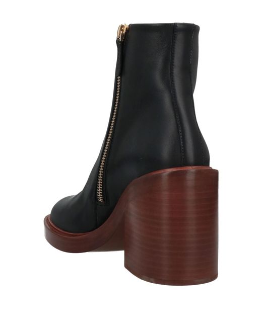 Chloé Brown Minimalist Leather Ankle Boots