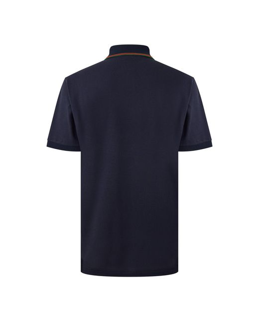 Gucci Blue Short-Sleeve Polo Shirt for men