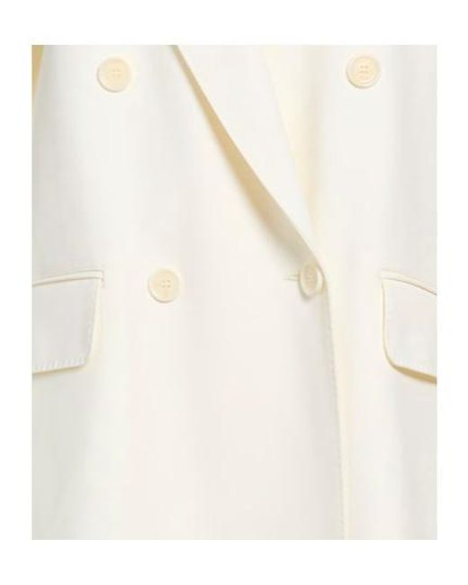 Max Mara White Minimalist Doublebreasted Blazer