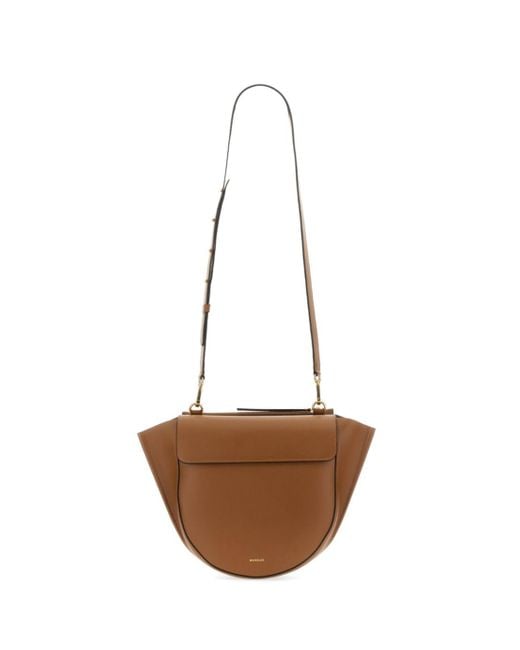 Wandler Brown Hortensia Logo Printed Medium Shoulder Bag
