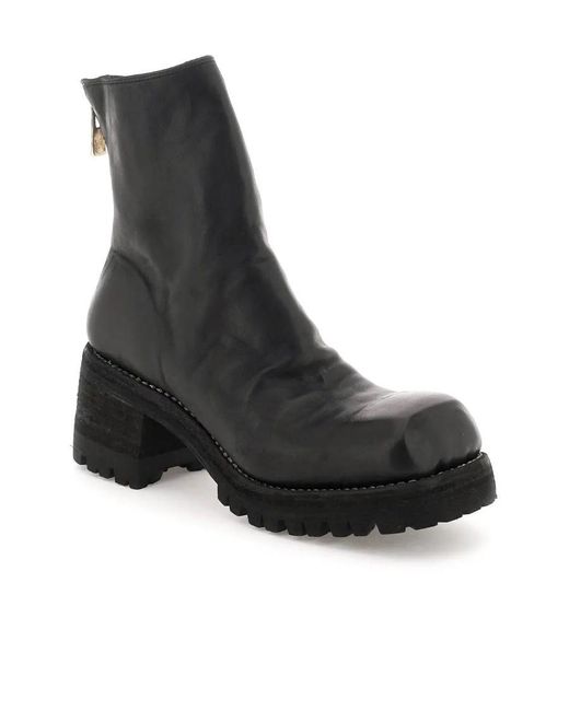 Guidi Black Square Head And Ankle Boots