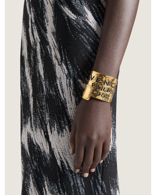 Givenchy White Paris 1952 Logo Engraved Tape Bracelet