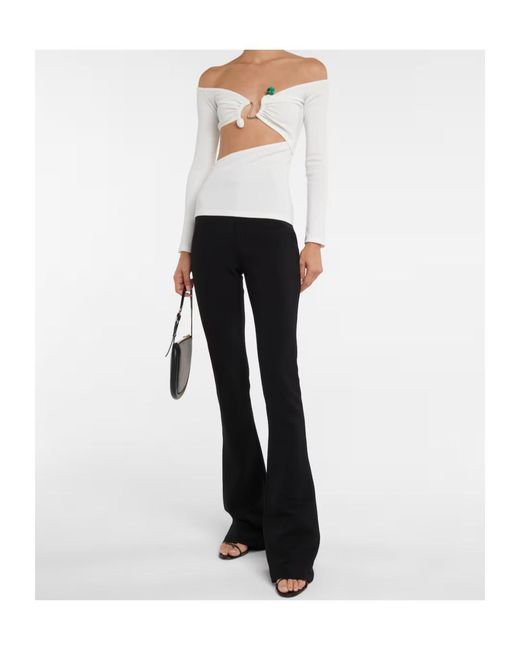 Christopher Esber White Circular Cutout Top