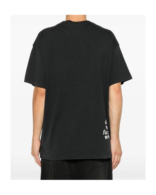Palm Angels Black Crew Neck T-Shirt for men