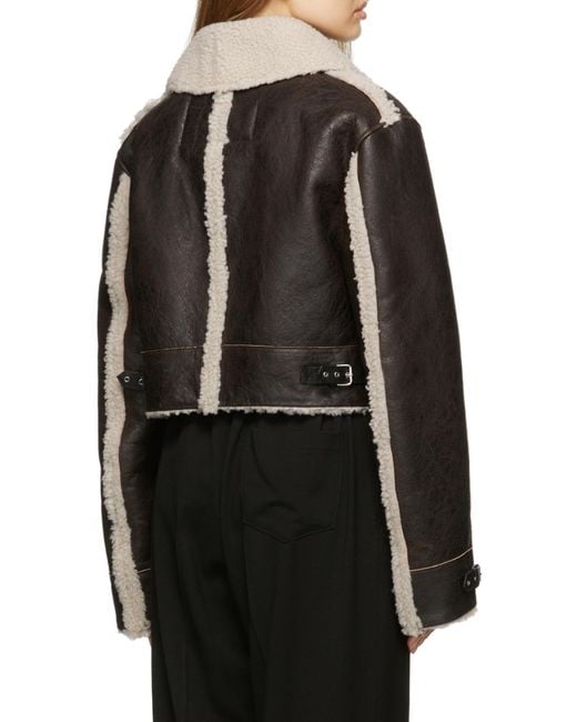 Maison Margiela Black Reversible Aviator Shearling Jacket