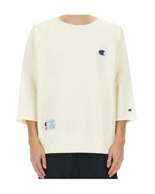 Undercover Natural X Champion Logo Patch Crewneck Sweatshirt for men