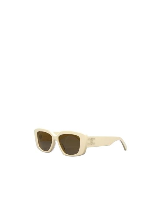 Céline Metallic Triomphe Rectangle-Frame Sunglasses
