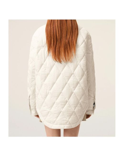 AMI White Padded Buttoned Jacket for men
