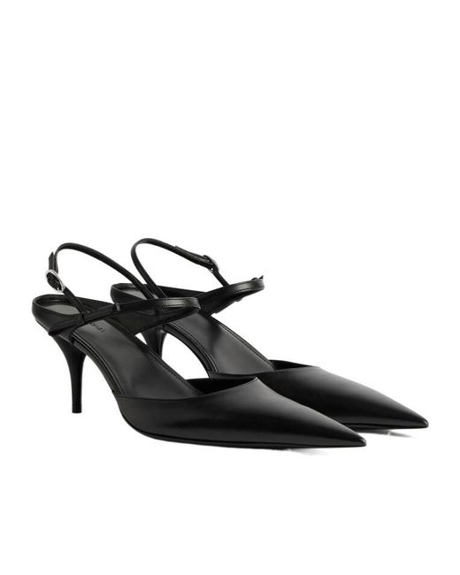 Balenciaga White Avenue Bow Slingback Pumps