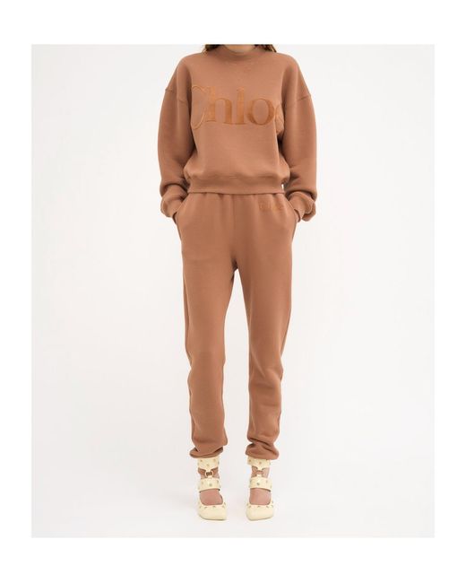 Chloé Brown Elastic Waist Sweatpants