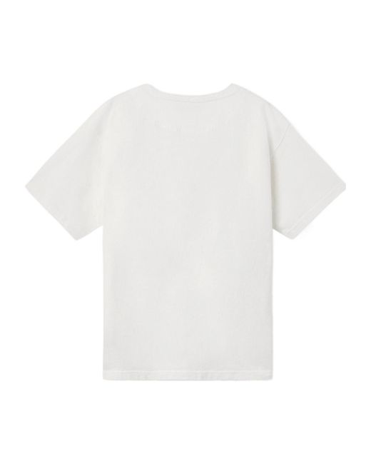 Stone Island White Logo-Print T-Shirt for men