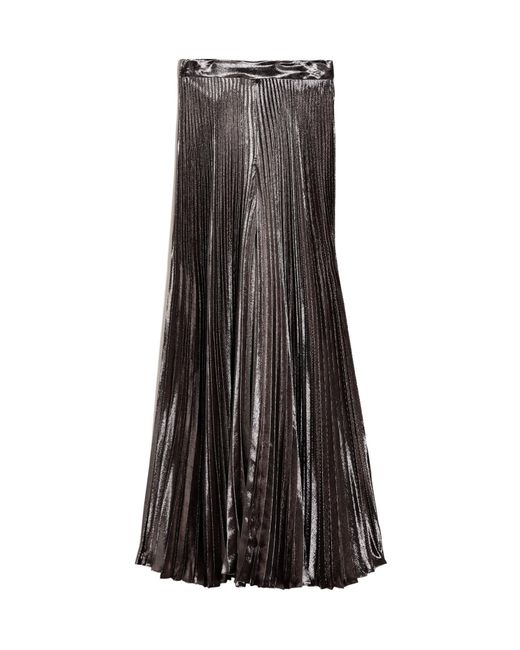 Max Mara Black Pleated Metallic Effect Trousers