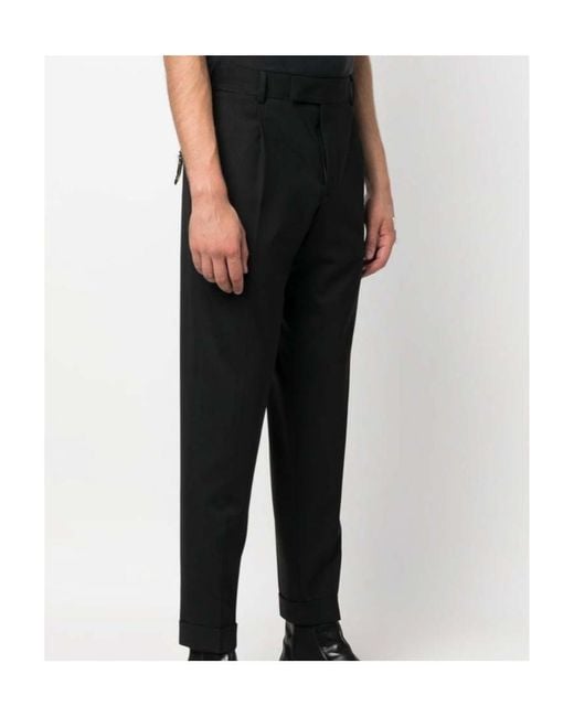Pt Pantaloni Black Pt Torino Virgin Wool Tailored Pants for men
