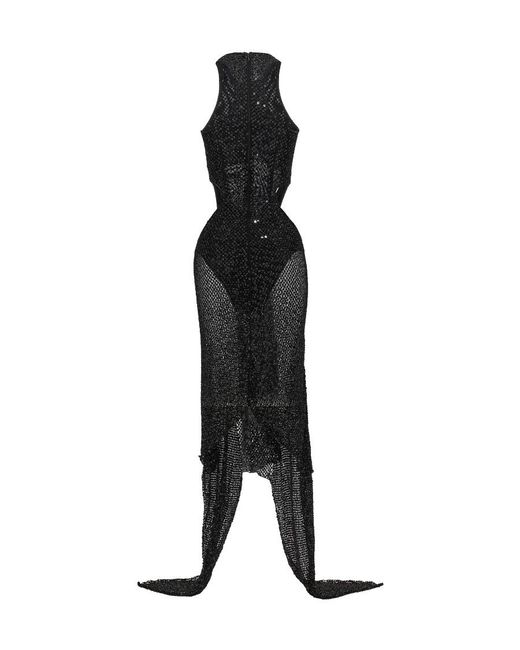 The Attico Black The Sequin Embellished Sleeveless Dress