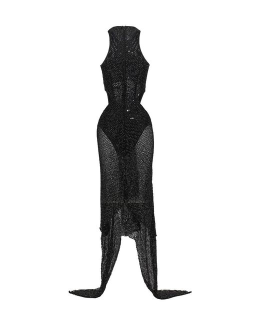 The Attico Black The Sequin Embellished Sleeveless Dress