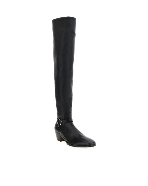 Tom Ford Black Almond-Toe Tall Boots