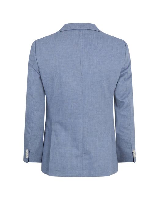 Boss Blue Textured Two-Button Blazer for men