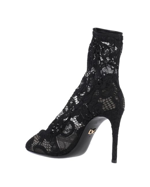 Dolce & Gabbana Black Leather Lining Ankle Boots