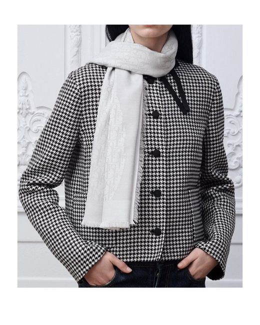 Dior White Tassel Scarf