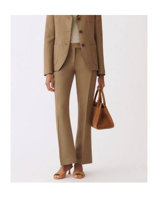 Fabiana Filippi Natural Casual Pants With Belt Loops