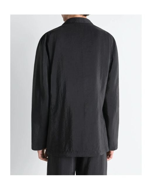 Lemaire Black Double-Breasted Long-Sleeved Jacket for men