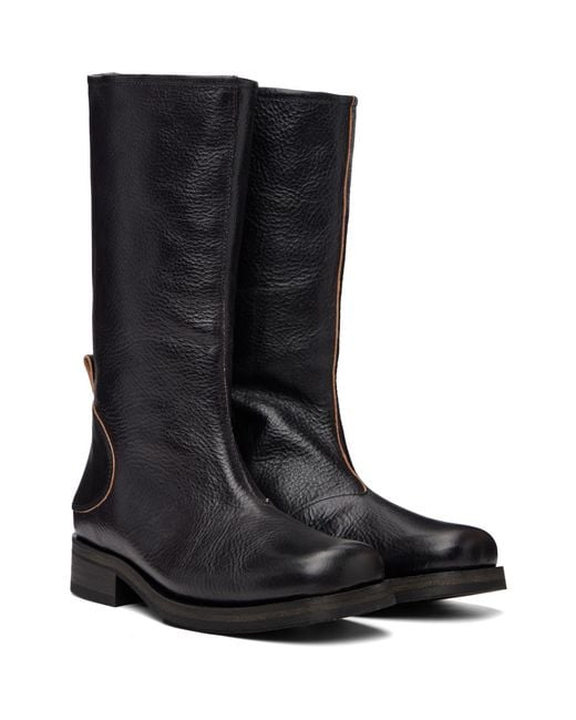 Our Legacy Black Haul Camion Mid-Calf Boots for men