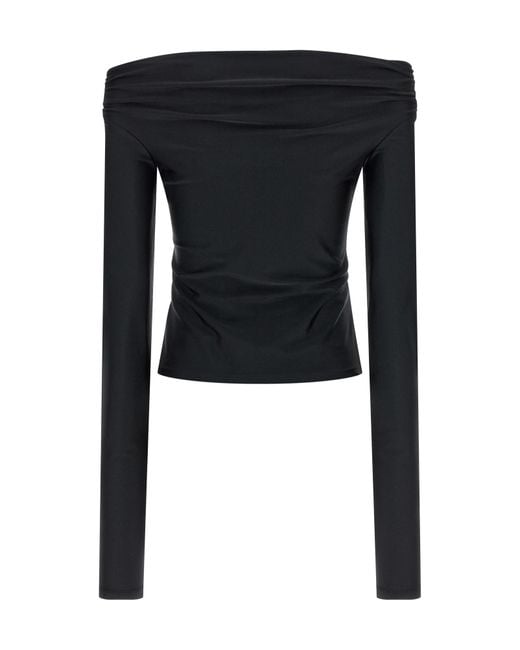 ANDAMANE Black Wallis Off-Shoulder Top