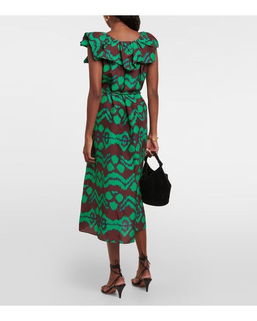 Ulla Johnson Green Printed Mid-Length Dress