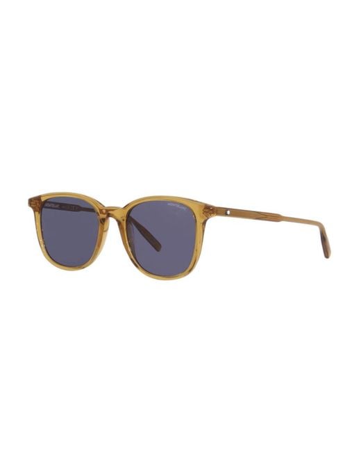 Montblanc Blue Eyewear Sqaure Frame Sunglasses for men