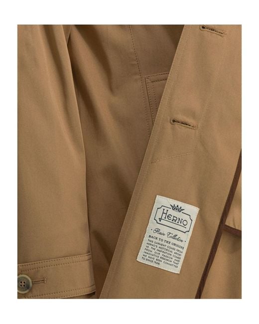 Herno Brown Single-Breasted A-Line Coat