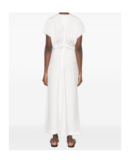 Totême  White Totême Slouch Waist Crewneck Maxi Dress