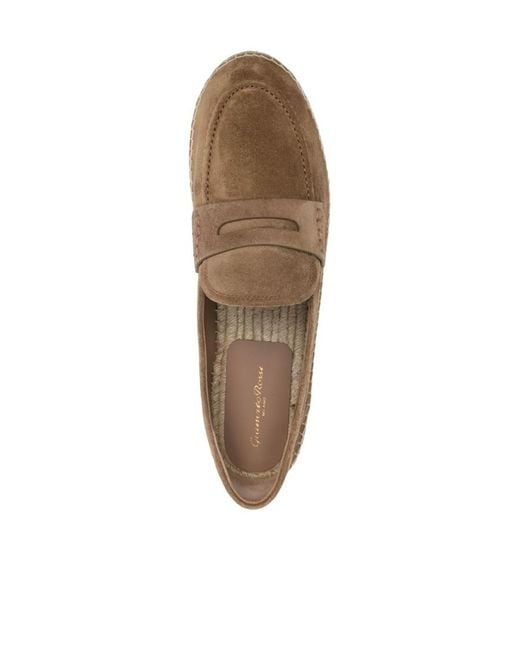 Gianvito Rossi Brown Round-Toe Suede Espadrilles for men
