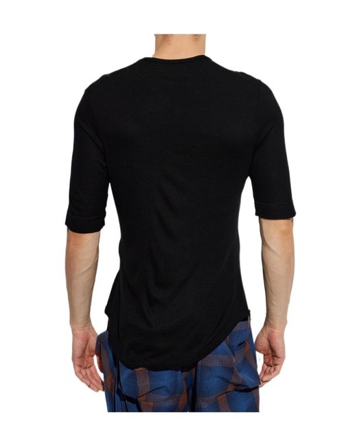 Vivienne Westwood Black T-Shirt Sailor Henley for men