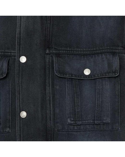 Isabel Marant Black Long-Sleeved Denim Coat for men