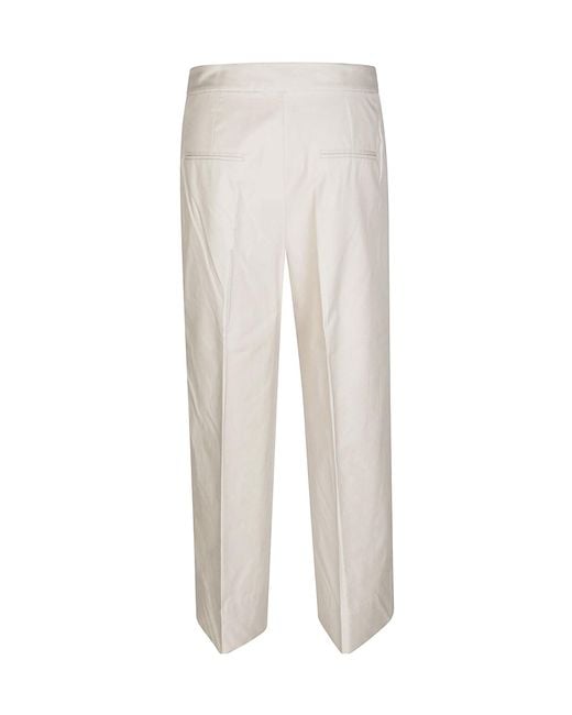 Max Mara White Elastic Waist Casual Pants