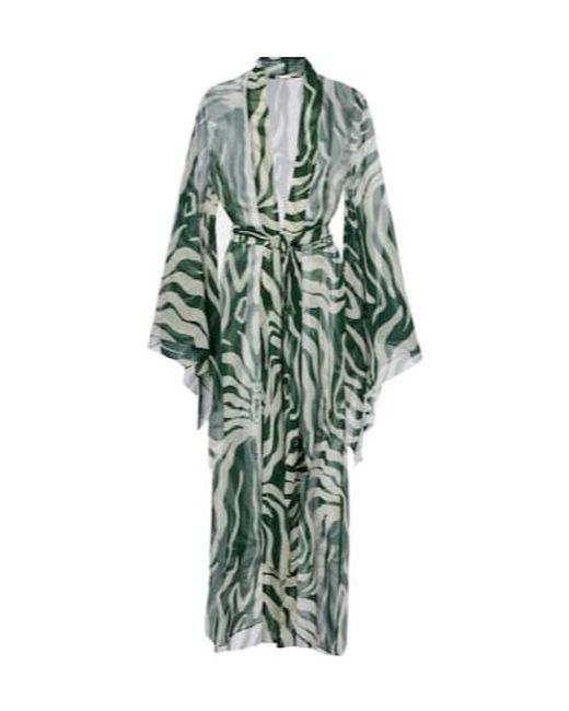 Johanna Ortiz Green Printed Beach Cover-Up