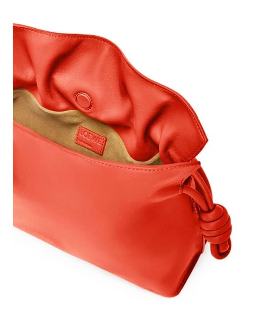 Loewe Red Smooth Leather Bucket Clutch