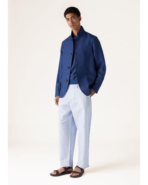 Loro Piana Blue Long-Sleeved Casual Jacket for men
