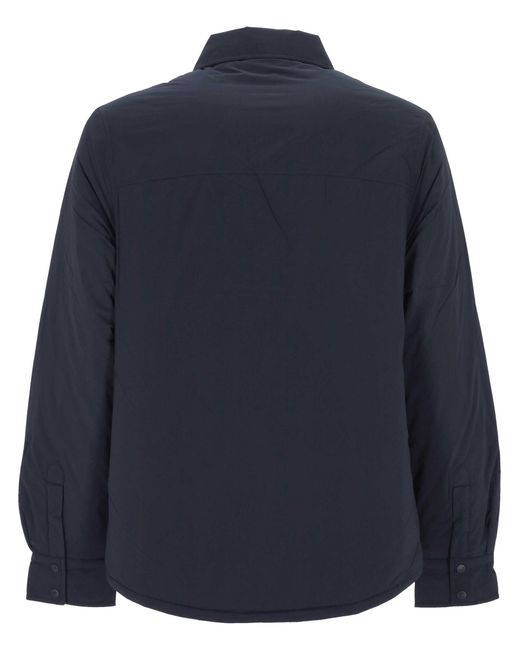 K-Way Blue Logo Patch Press-Stud Jacket for men