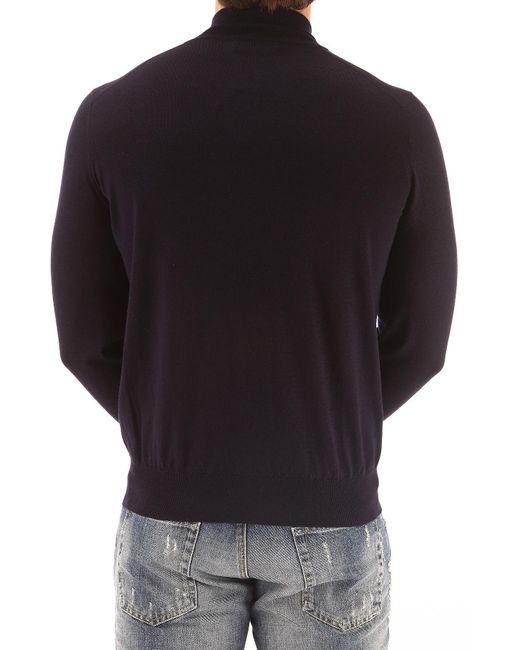 Brunello Cucinelli Blue Wool And Cashmere Zipped Cardigan for men