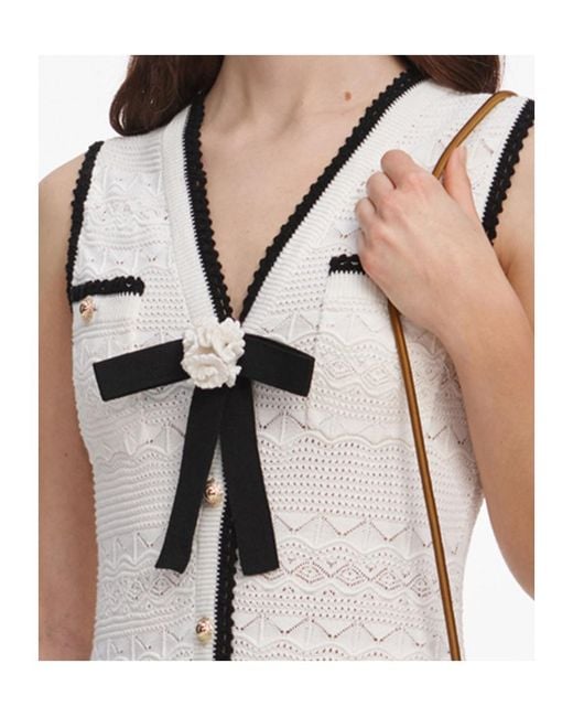 Self-Portrait White Knit Mini Dress