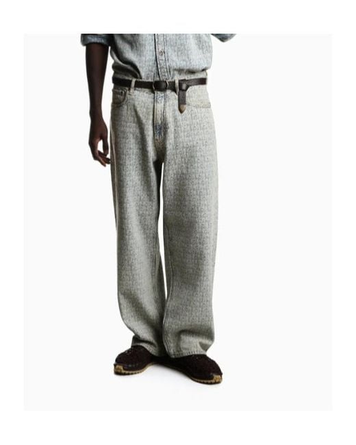 Emporio Armani Gray Mid-Rise Straight-Leg Jeans for men