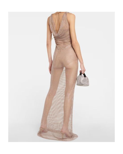 GIUSEPPE DI MORABITO White Embellished Mesh Gown