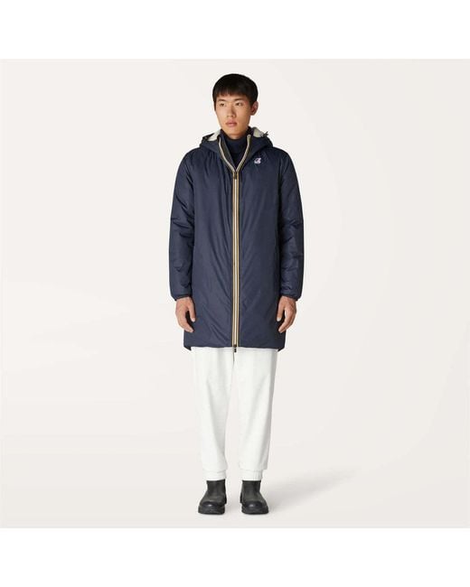 K-Way Blue Le Vrai 3.0 Eiffel Orsetto Hooded Raincoat for men