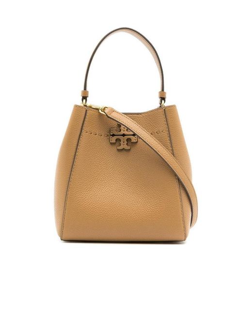 Tory Burch Natural Mcgraw Small Bucket Bag